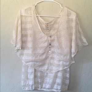 Free People Boho lace top
